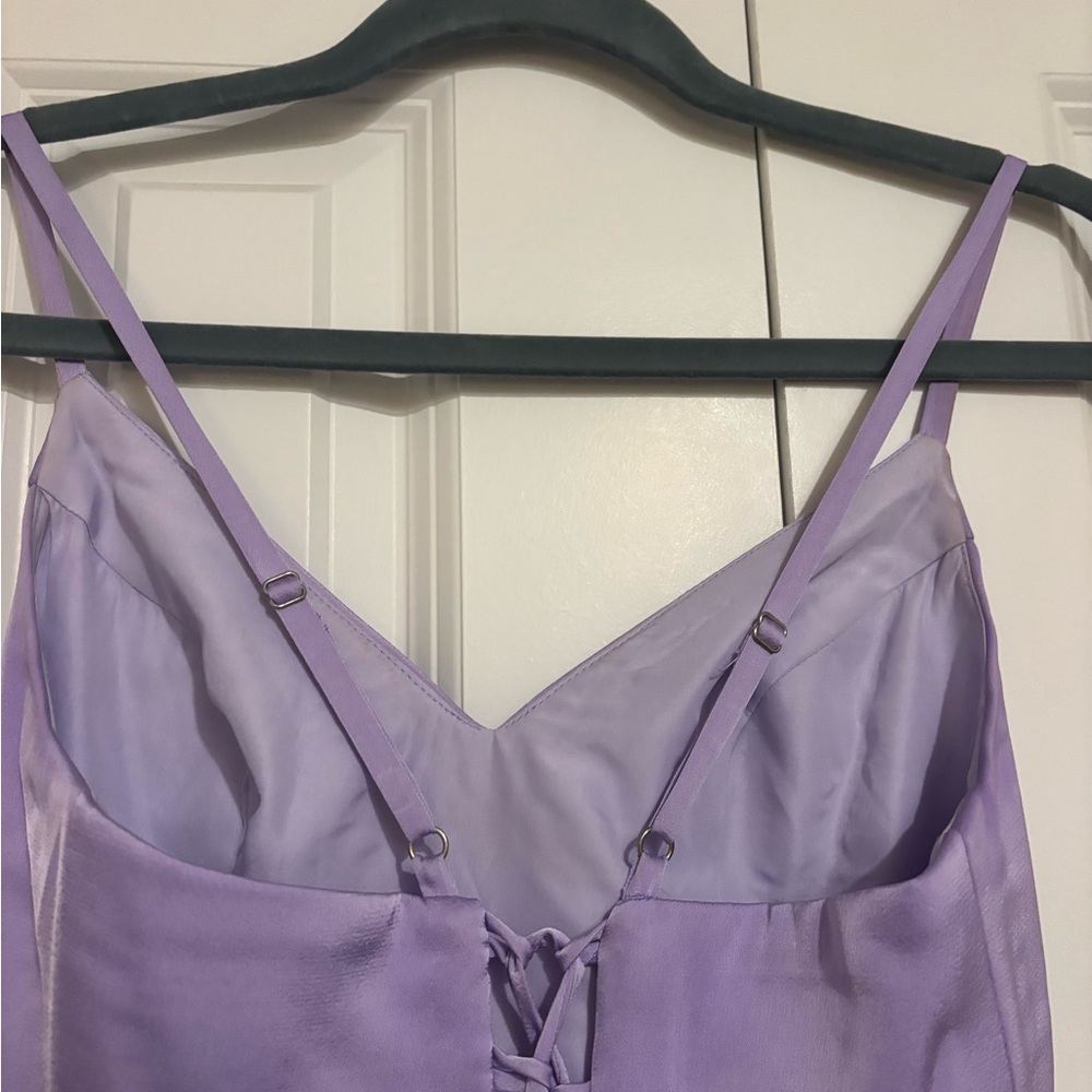 Azazie Light Purple Satin Dress - Picture 5 of 7
